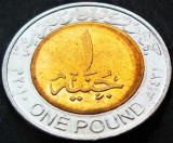 Cumpara ieftin Moneda exotica bimetal 1 POUND - EGIPT, anul 2010 *cod 1937 = A.UNC+, Africa