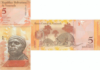 2007 (24 V), 5 Bol&amp;iacute;vares (P-89b) - Venezuela - stare UNC foto