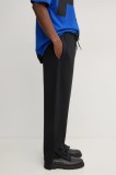 Hugo Blue pantaloni de trening din bumbac culoarea negru, cu imprimeu, 50521720