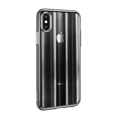 Husa Apple iPhone X / XS, Baseus Aurora, Negru Transparent foto