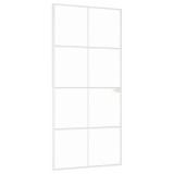 Cumpara ieftin Usa de interior alb 93x201,5 cm sticla securiz. / aluminiu slim