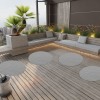 Gazon Artificial Gri, Diametru 95cm, Rotund, Crampoane, Rezistent UV, Iarba Sintetica Decorativa, Gradina