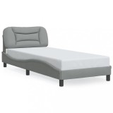 VidaXL Cadru de pat cu LED fără saltea Gri deschis 80x200 cm Material