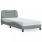 Gossi cadru de pat cu lumini led, gri deschis, 90x200 cm, textil