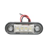 Lampa gabarit laterala ovala LED alba 12-24V, 4 LED-uri, Breckner