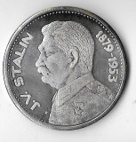 Medalie Stalin, metal argintat, 37 mm,, Europa