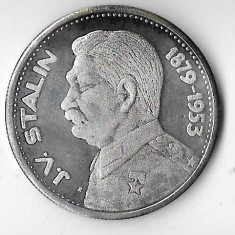 Medalie Stalin, metal argintat, 37 mm,