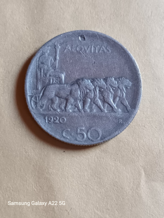 50 centisimi 1920 argint