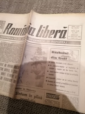 Ziar Romania Libera - Miercuri 27 Februarie 1991 foto