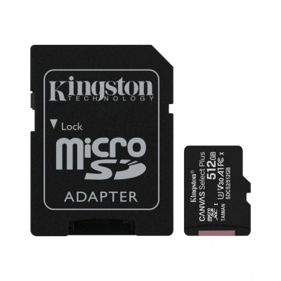 Card de Memorie MicroSD Kingston Select Plus, 512GB, Adaptor SD, Class 10 foto