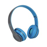 Casti bluetooth FOXMAG24&reg; ,Wireless, cu microfon , card de memorie, Albastru/negru