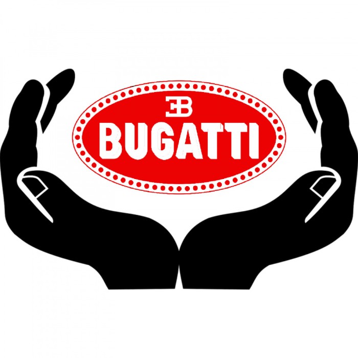 Sticker In My Hands Is BUGATTI