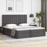 Cumpara ieftin Pat cu storage Gri 180 x 200 cm Piele artificiala