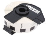Etichetă Autoadezivă Albă 12mm Neagră DK-11219