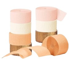 Set 8 role de hartie creponata pentru decor/mestesuguri Aobkiat, multicolor, 25 m x 4.6 cm