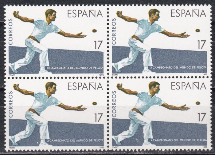 Spania 1986 - Al 10-lea Campionat Mondial de Pelota, Bloc de 4, MNH