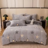 Cumpara ieftin Lenjerie Cocolino 4 Piese Pentru Pat Dublu cu Elastic- JO287 Stelute