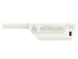 Conector banană 4mm 32A 1kV alb cu izolație aurit