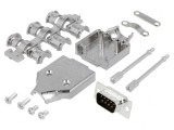 Conector D-Sub 9 pini tată pentru lipire pe cablu - Set complet, MH CONNECTORS