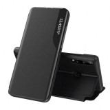Husa Huawei P30 Lite Eco Leather View flip tip carte, negru, Techsuit