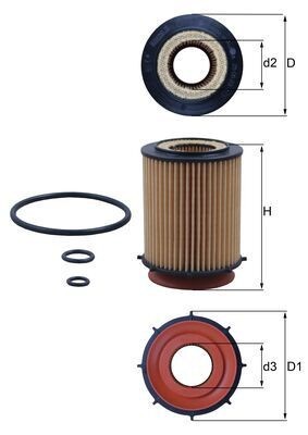 MAHLE OX 982D Filtru ulei foto