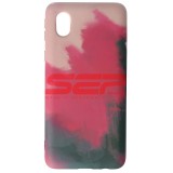 Husa Silicon Watercolor Samsung Galaxy A01 Core - Berry - Protectie Telefon