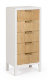 Cumpara ieftin Comoda 5 sertare lemn alb natur Charley 40x30x92 cm