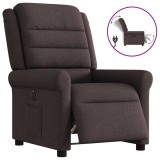 Cumpara ieftin Fotoliu rabatabil electric, maro inchis, material textil