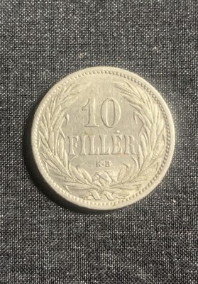 Moneda 10 filler 1908 Ungaria foto