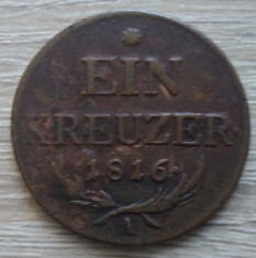 Lot 2 monede : 1 kreuzer 1816 + 3 kreuzer 1851 Austria foto