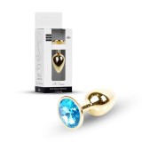 Dop Anal Plug-Jewellery Gold Light Blue