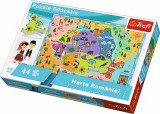 Puzzle trefl educational cu harta romaniei