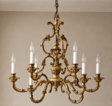 Boem candelabru antic din bronz masiv cu 9 brațe in stilul francez Louis