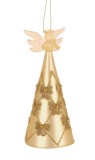 Set 6 ornamente brad Craciun Ingeri sticla aurie &Oslash;6,5x16h