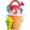 Set Jucarii Nisip si Apa Androni Galetusa Gelato cu Unelte, Sita, Lopata, Grebla, Forma Inghetata, Multicolor, 30cm