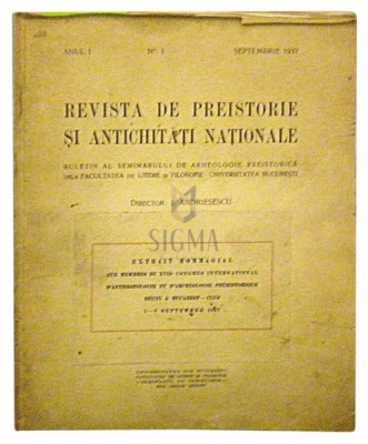 Revista de preistorie si antichitati nationale (anul 1, nr. 1.) foto