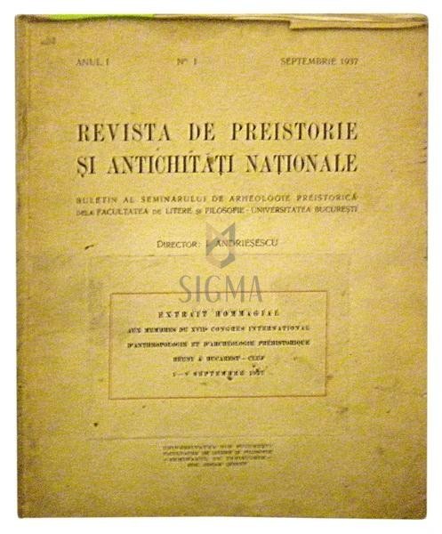 Revista de preistorie si antichitati nationale (anul 1, nr. 1.)