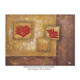 Tablou GIGANT pictat manual - Flori in oglinda, stilizat - 120x90cm ulei pe panza, Spectaculos! (2)