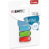 Memorie Externa USB-A Emtec D250 Mini, 16Gb, Set 3 bucati ECMMD16GD252P3