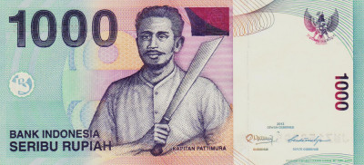 Bancnota Indonezia 1.000 Rupii 2013 - P141m UNC foto