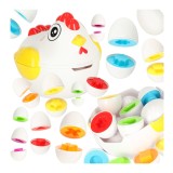 Puzzle oua Montessori cu forme si culori 12 buc copii