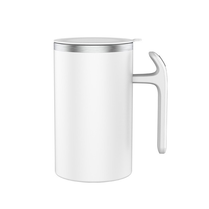 Cana portabila cu mixer incorporat, Cyrax, pe baterii, 380 ml, alb