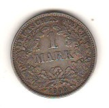 SV * Germania 1 MARK 1905 G !! * ARGINT * +/- AUNC * luciu + patina tonuri bronz