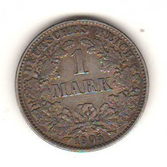 SV * Germania 1 MARK 1905 G !! * ARGINT * +/- AUNC * luciu + patina tonuri bronz