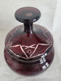 Bomboniera vintage, sticla -cristal rubin