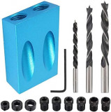 Pket Hole Jig Kit de foraj, Hole Screw Jig Diblu Burghiu Kit de tamplarie T&acirc;mpla, Oem