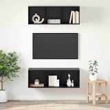 Cumpara ieftin Set comoda TV 2 buc. 37 x 37 x 107 cm Stejar Negru