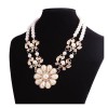 Colier elegant auriu Efb cu brosa &amp; perle