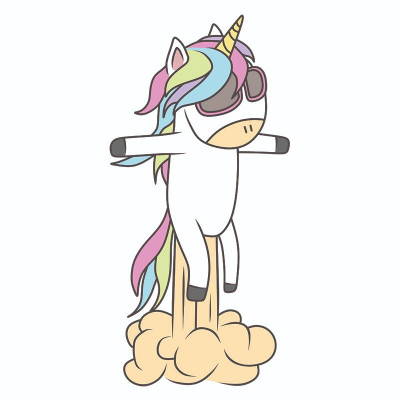 Sticker decorativ, Unicorn , Alb, 60 cm, 4957ST-1 foto