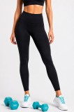 Colanți sport damă Iris | Talie &icirc;naltă | Efect modelator | Pentru fitness, yoga și alergare | LINOVIT&reg; - Black, XS